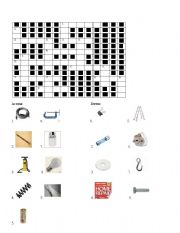 English Worksheet: crossword parts and equipment