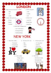 English Worksheet: LONDON - NEW YORK 2
