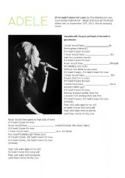 English Worksheet: If it hadnt been for love - Adele 