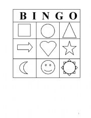 English worksheet: Bingo (black&white) Shapes