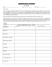 English Worksheet: EES Review