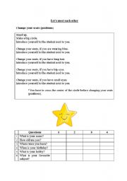 English Worksheet: Lets meet each other