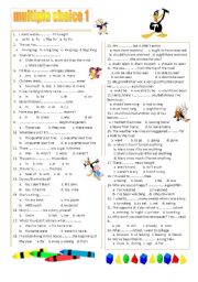 English Worksheet: multiple choice 1 (A2)