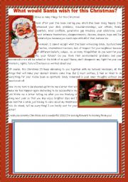 WRITING A LETTER TO SANTA- WHAT WOULD SANTA WISH FOR THIS CHRISTMAS?