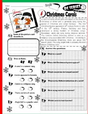 English Worksheet: RC Series_HO HO Edition 06 Christmas Carols (Fully Editable + Key)
