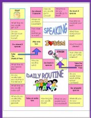 Daily Routines Board Game - ESL worksheet by Alenka