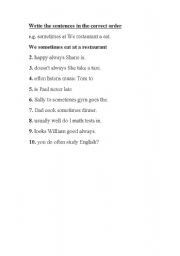 English worksheet: FREQUENCY ADVERBS