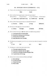 English worksheet: Science - Reproduction