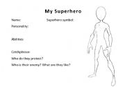 English Worksheet: Design a Superhero