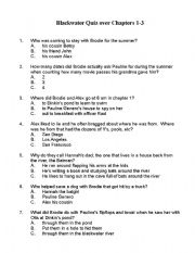 English worksheet: blackwater quiz 1-3