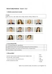 Modern Family Season1 Ep.1 Worksheet (quite easy one)