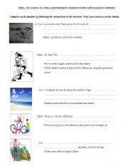 English Worksheet: Will vs present continuous_role play