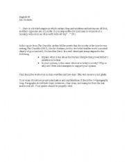 English worksheet: The Crucible Essay