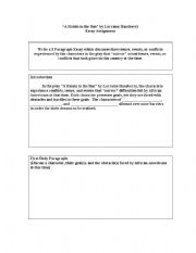 English worksheet: Raisin in the Sun Essay template