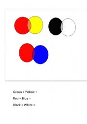 English worksheet: mixed colors