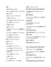 English Worksheet: English expressions using the word GET