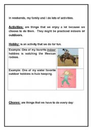 English worksheet: Activities 