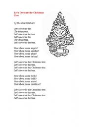 English Worksheet: Lets decorate the christmas tree