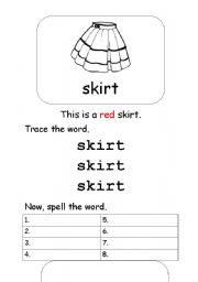 English worksheet: Trace and Spell