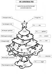 English Worksheet: Christmas and possessive adjectives