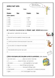 simple past tense quiz - ESL worksheet by eltpinar