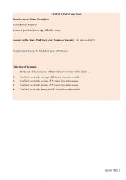 English worksheet: Lesson Plan of If Clauses