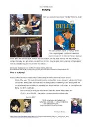 Bullying - to be used as classroom activity / oral exam / written exam