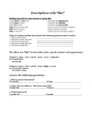 English Worksheet: Descriptions with 