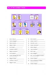 English Worksheet: family