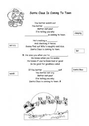 English Worksheet: Santa Claus is coming to town