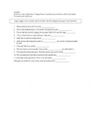 English worksheet: adverbs