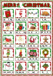 Christmas vocabulary - gap filling 