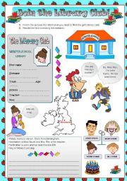 English Worksheet: Join the Library Club!