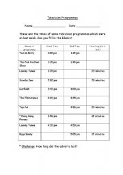 English Worksheet: Time 