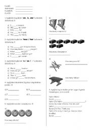 English Worksheet: first written exam for grade 4 