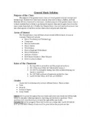 English worksheet: General Music Syllabus