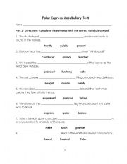 English Worksheet: Po lar Express Quiz