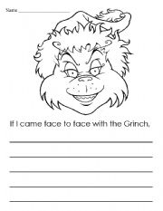 English Worksheet: Grinch Writing