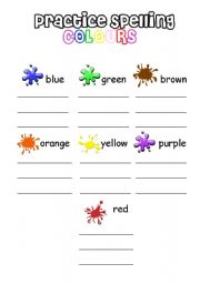 colours spelling esl worksheet by iamirish21