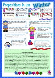 Prepositions in use (5) - Winter (editable with key)
