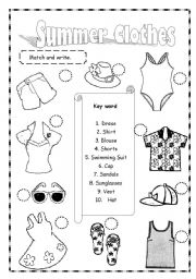 summer clothes esl worksheet by saifonduan