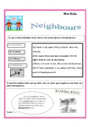 English Worksheet: Are Neighbours Necessary?