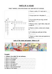 English Worksheet: Parts of the house