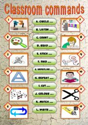 Classroom commands (2 versions + answer key)