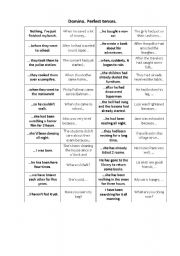 English Worksheet: Domino. Perfect tenses.