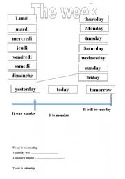 English worksheet: week