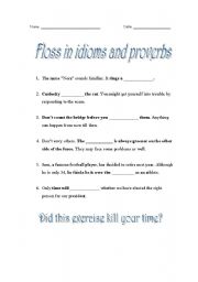 English Worksheet: Floss rules in proverbs