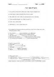 English worksheet: present simple quiz