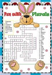 PLurals - Regular and Irregular - Elementary - 2 pgs - key included