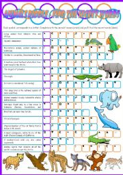 Animals Riddle  Vocabulary Game  Keys included  3 pages  Editable